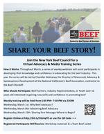 Virtual Advocacy & Media Training Series Flyer FY23